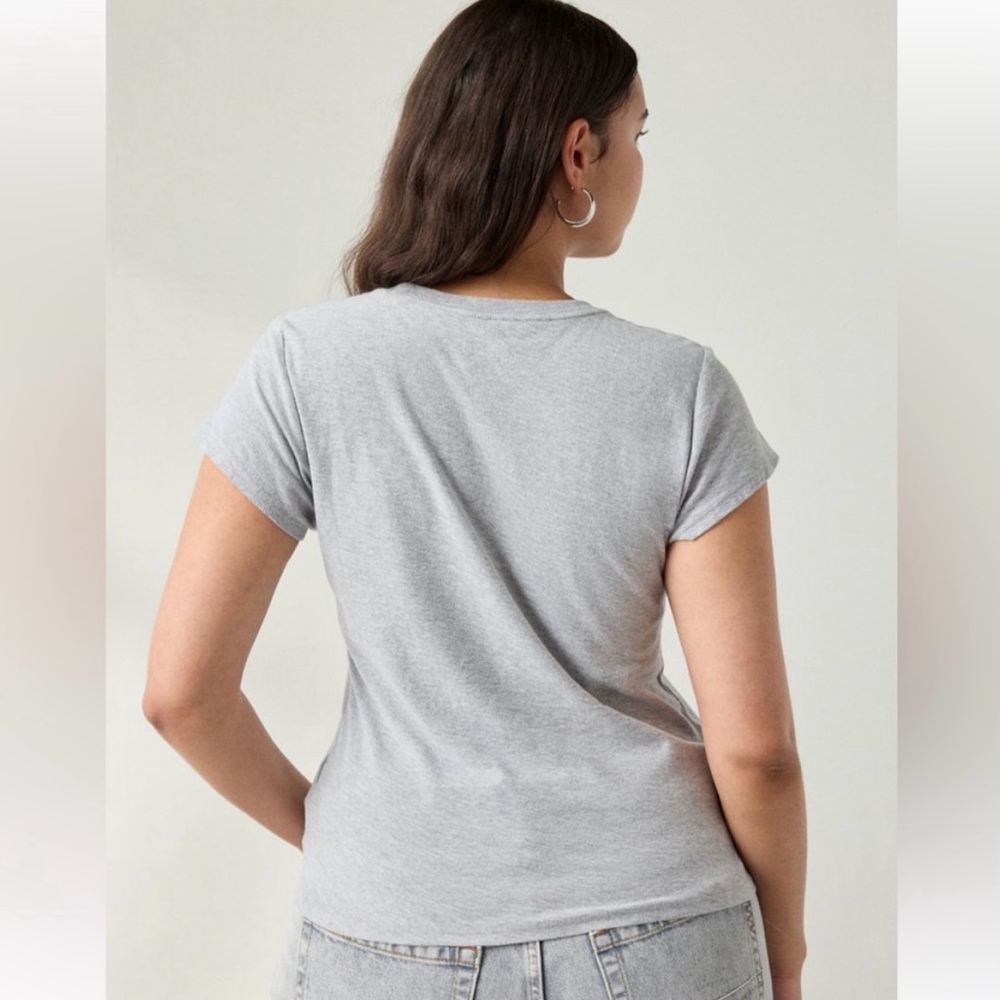 BDG Spill The Tee Urban Outfitters Gray Cropped Basic Tee Short Sleeve XS - Picture 7 of 13